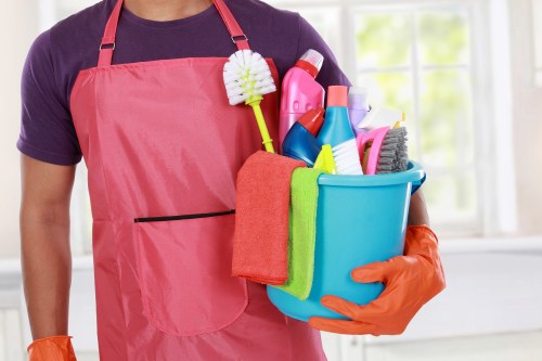 Professional cleaner in Kingston preparing a tidy home living room